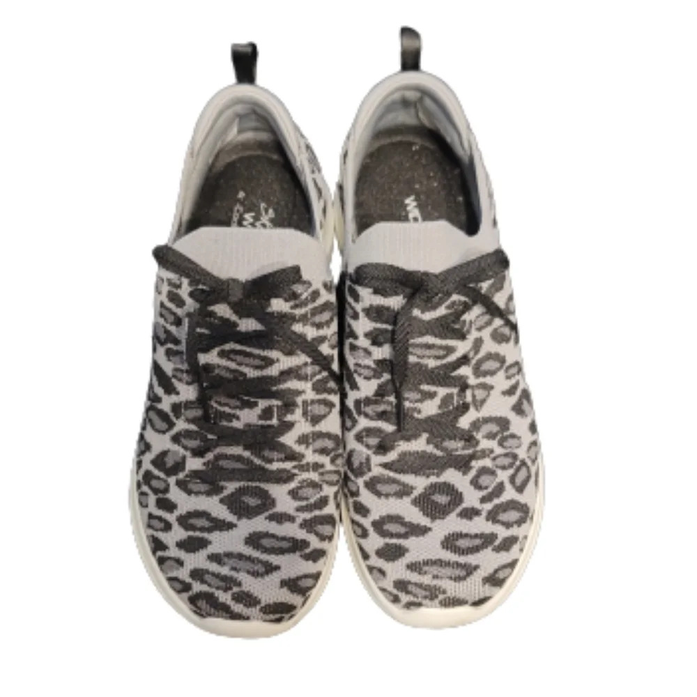 Skechers Ultra Flex Washable Knit Slip-On Sneaker Pop SensatioGrey Leopard 10 W